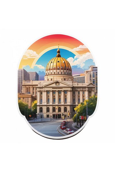 INOVATIX Set de 8 bucăți, autocolant Gara de Nord București, INOVATIX®. 6 cm