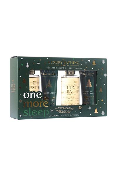 The Luxury Bathing Company One More Sleep Gift Set, Toasted Praline & Sweet Vanilla, The Luxury Bathing Company, 4 items
