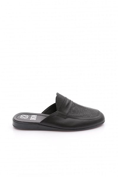 DGN Men's Leather Groom Slippers