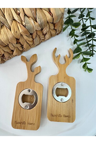 zezedesing Bamboo Magnet Bottle Opener with Deer Figure