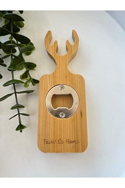 zezedesing Bamboo Magnet Bottle Opener with Deer Figure