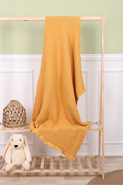 Jusso Muslin Tasseled 4 Layer Blanket