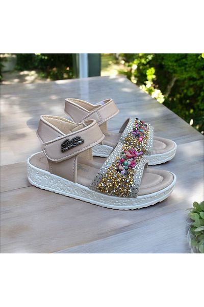 Hızlı Al Girl's Sandals. Girl's Sandals with Velcro, Suitable for Daily Use.