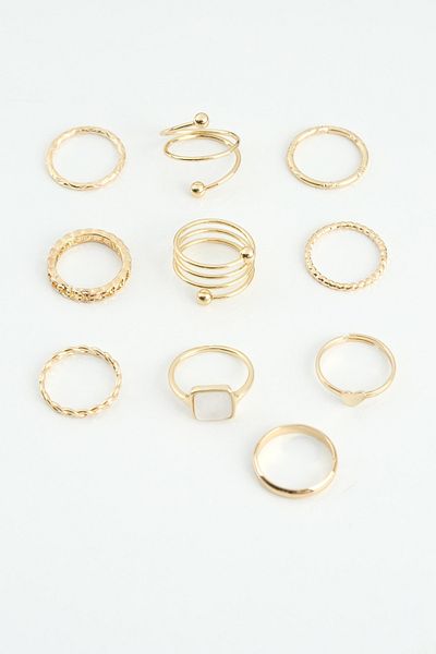Jack Ferrero Gold Women's Ring Set Color-Resistant