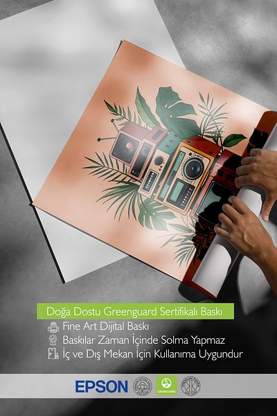 Postifull Wooden Framed Painting, Radios, Illustration, Maximalist, Green Color Poster, 2025 Summer Selection, No:1