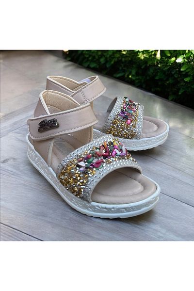 Hızlı Al Girl's Sandals. Girl's Sandals with Velcro, Suitable for Daily Use.