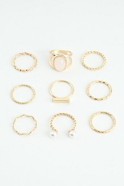 Jack Ferrero Gold Women's Ring Set Color-Resistant