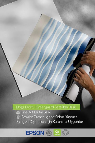 Postifull Wooden Framed Poster, Sea Waves, Illustration, Blue Color Poster, 2025 Summer Selection, No:109691
