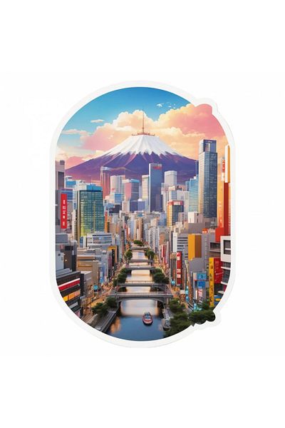 INOVATIX Set de 8 autocolante cu orașul Osaka, INOVATIX®. 6 cm