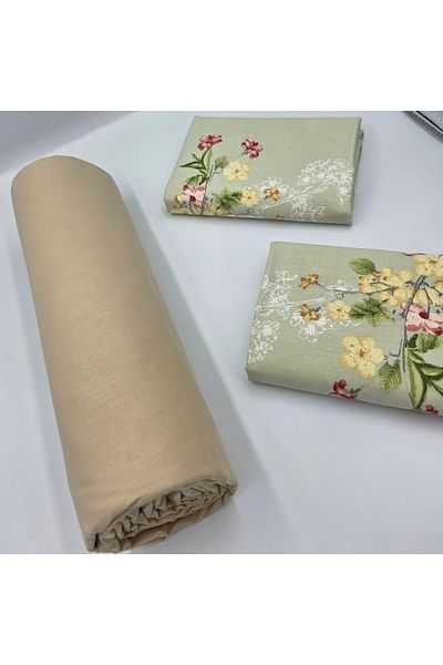 pınarhome collectıon 100% Organic Cotton Soft Fabric Embedded Sheets+Pillow Cover Corner Depth 28-30 Cm**New Season**