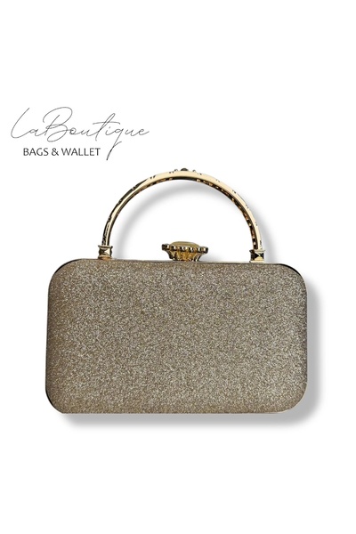 LA BOUTIQUE LB حقيبة سهرة 25-015 مينك جولد