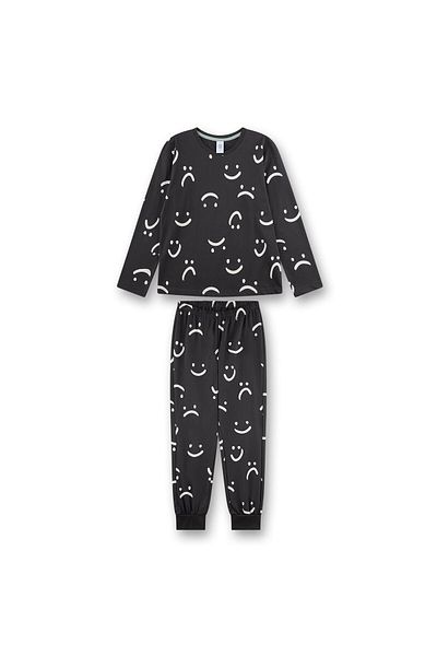 Sanetta Mädchen Schlafanzug, lang - Teens, Smiley-Allover , Single Jersey