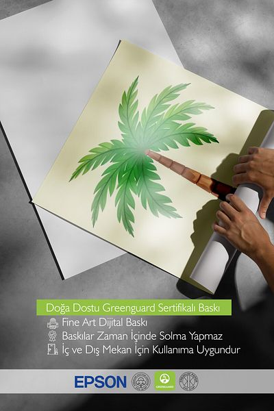 Postifull Wooden Framed Poster, Palm Tree, Illustration, Green Color Poster, 2025 Summer Selection, No:109594