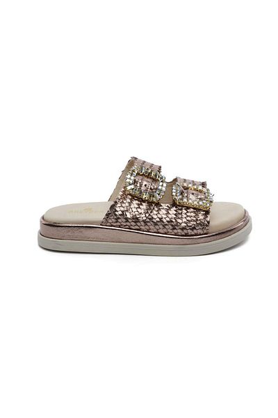 Greyder 59240 Bronze Genuine Leather Women's Slippers