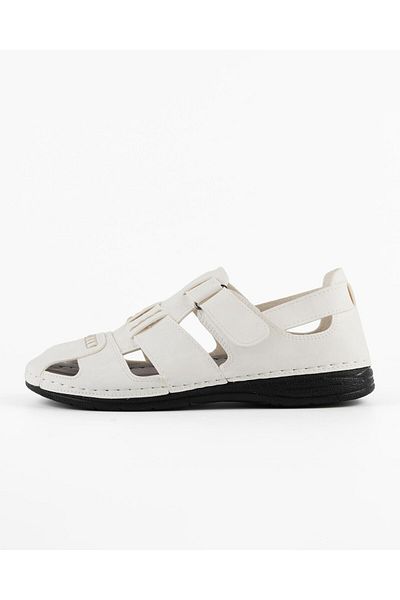 Tigerline Men's Orthopedic Daily Sandals (White Synthetic Nubuck) – Comfortable and Light