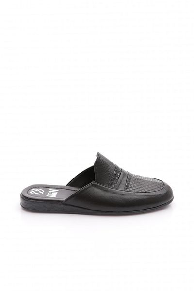 DGN Men's Leather Groom Slippers