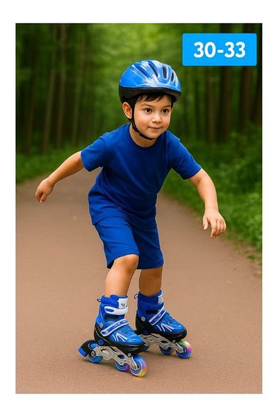 NUNU Adjustable-Lighted-One Row and Double Row Useable Skating Number 30-33