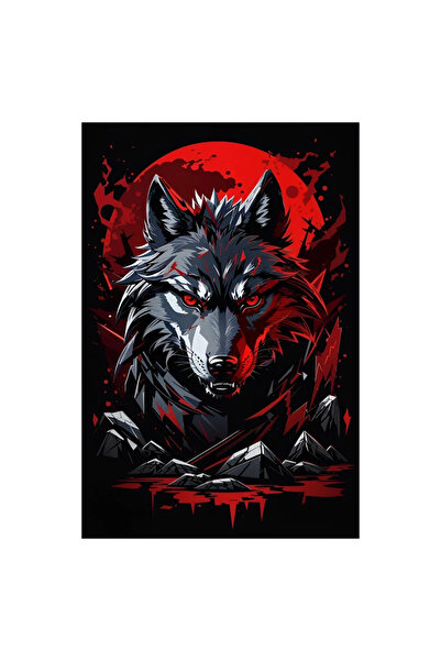 INOVATIX Set de 8 piese, autocolant Lup Sângeros, INOVATIX®. 6 cm