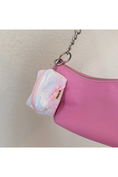 PİNKUE Pinkue Mini Sequin AirPods & Keychain Wallet