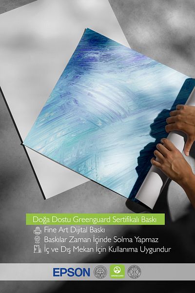 Postifull Wooden Framed Painting, Brush Strokes, Acrylic Painting, Impressionist, Blue, Pastel Tones Color Poster