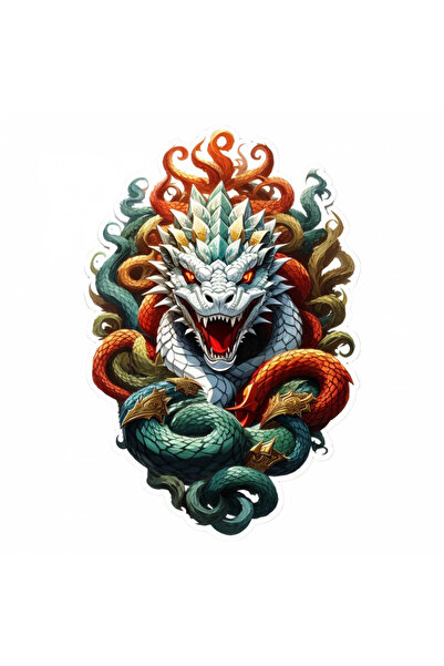 INOVATIX Set de 8 piese, autocolant personaj mitologic Hidra, INOVATIX®. 6 cm