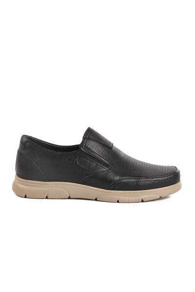 AYAKMOD Pantofi casual pentru bărbați din piele naturală neagră D2301 M