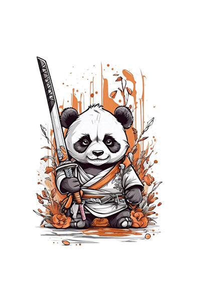 INOVATIX Set de 8 piese, autocolant ninja panda, INOVATIX®. 6 cm