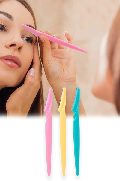 btm home 3 قطع من شفرات الحلاقة لإزالة شعر الحواجب والوجه وتشكيلها