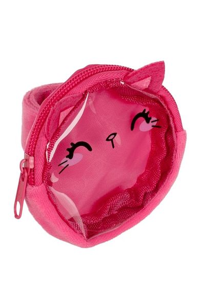 SyaMAG Bratara Copii, Slap, Model Pisica, Culoare Lila si Fucsia, Poliester, 9cm