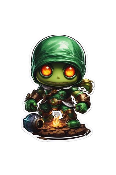 INOVATIX Set de 8 piese, autocolant personaj Amumu League of Legend, INOVATIX®. 6 cm
