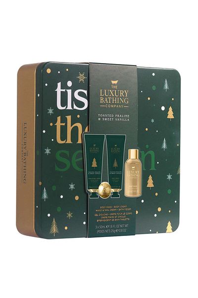 The Luxury Bathing Company Tis the Season Gift Set, Toasted Praline & Sweet Vanilla, The Luxury Bathing Company, 4 items