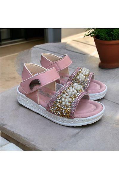 Hızlı Al Girl's Sandals. Girl's Sandals with Velcro, Suitable for Daily Use.
