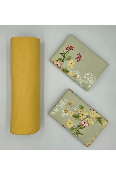 pınarhome collectıon 100% Organic Cotton Soft Fabric Embedded Sheets+Pillow Cover Corner Depth 28-30 Cm**New Season**