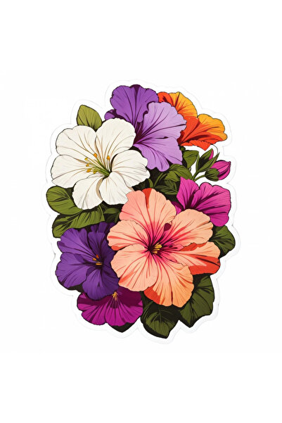 INOVATIX Set de 8 bucăți, autocolant flori de petunie, INOVATIX®. 6 cm