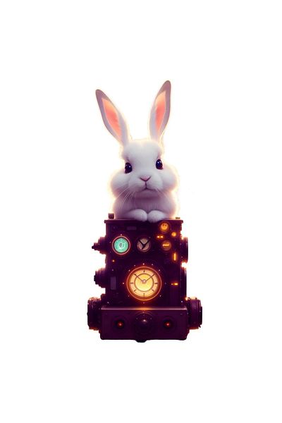 INOVATIX Set of 8 pieces, Steampunk Bunny Sticker, INOVATIX®. 6 cm