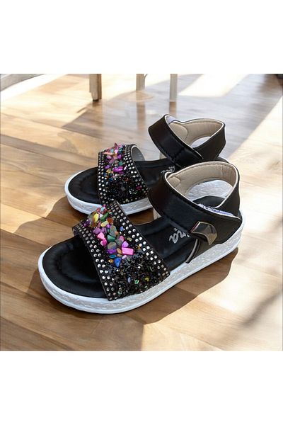 Hızlı Al Girl's Sandals. Girl's Sandals with Velcro, Suitable for Daily Use.