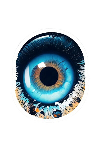 INOVATIX Set de 8 autocolante pentru ochi cu gene, INOVATIX®. 6 cm