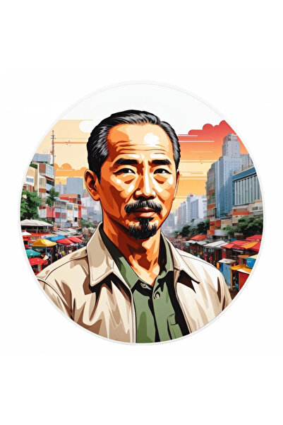 INOVATIX Set de 8 piese, autocolant Ho Chi Minh, INOVATIX®. 6 cm