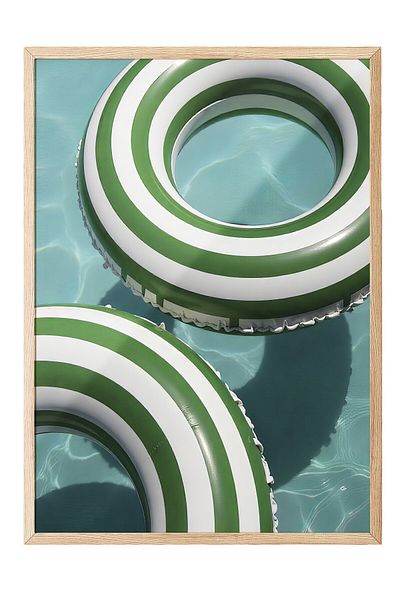 Postifull Wooden Framed Poster, Sea Ring, Photo, Green Color Poster, 2025 Summer Selection, No:109652