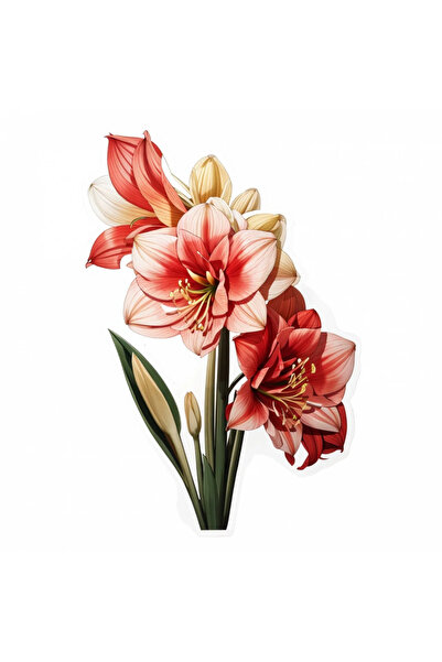 INOVATIX Set de 8 bucăți, autocolant floare Amaryllis, INOVATIX®. 6 cm