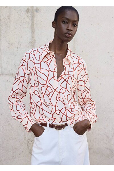 MANGO Woman Soyut desenli gömlek