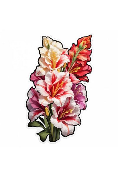 INOVATIX Set of 8, Gladiolus Flowers Sticker, INOVATIX®. 6 cm