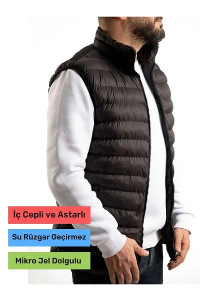 Pastimost New Season Comfort Model Black Color Water Wind and Cold Proof Men's down Vest