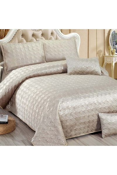 OEM Quilted velvet blanket, 5 pieces, double bed, 220x240 cm, CC11