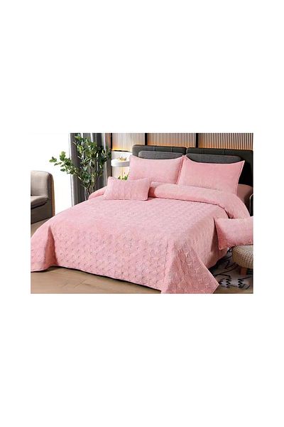 OEM Quilted velvet blanket, 5 pieces, double bed, 220x240 cm, CC16