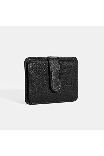 Desa Men's Black Leather Card Holder