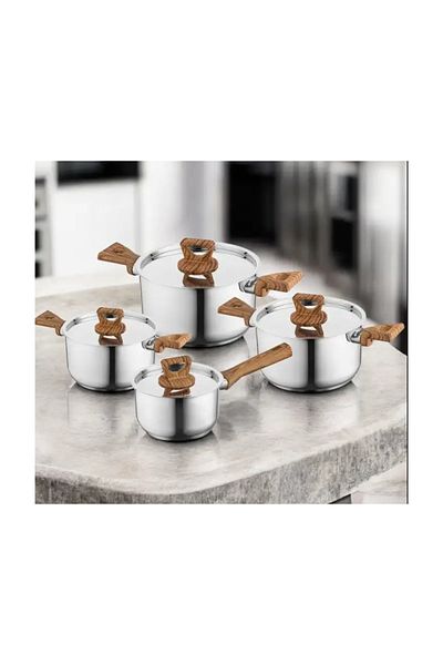 FLORINA Bruno stainless steel pot set, 8 pieces