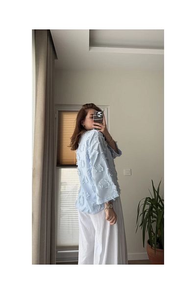 Bak'ap Premium Tassel Patterned Tie-Up Cotton Shirt