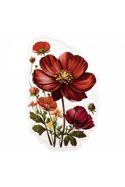 INOVATIX Set of 8, Cosmos Chocolate Flowers Sticker, INOVATIX®. 6 cm