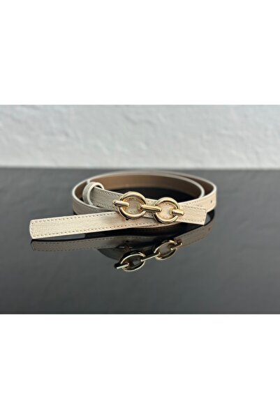 VERAMO حزام نسائي عريض 1.4 سم مع تفاصيل مشبك ذهبي عصري أنيق